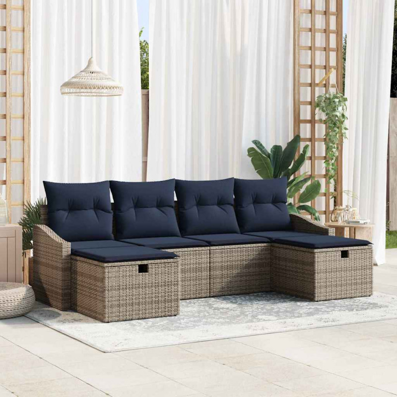 Zestaw Sof z poduszką 5 pcs polirattan