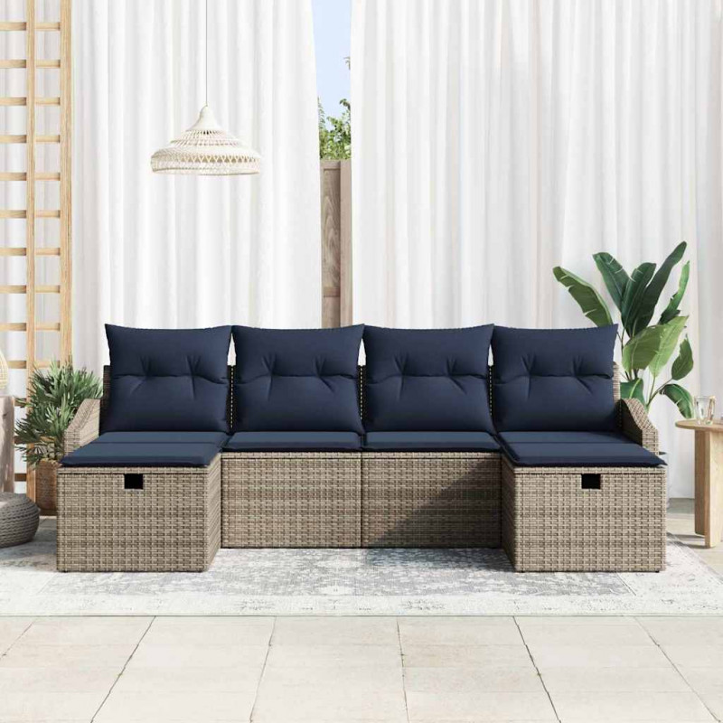 Zestaw Sof z poduszką 5 pcs polirattan