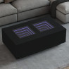Stolik kawowy z LED Infinity, czarny, 116x69x40 cm