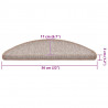 Maty na schody 30 szt. 56x17x3 cm Jasnobrązowe półokrągłe