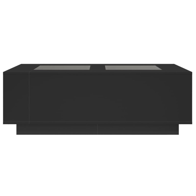 Stolik kawowy z LED Infinity, czarny, 116x69x40 cm