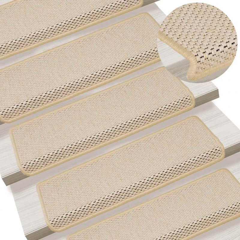 Maty na schody samoprzylepne Sisal-Look 30 szt. 65x21x4 cm Berber