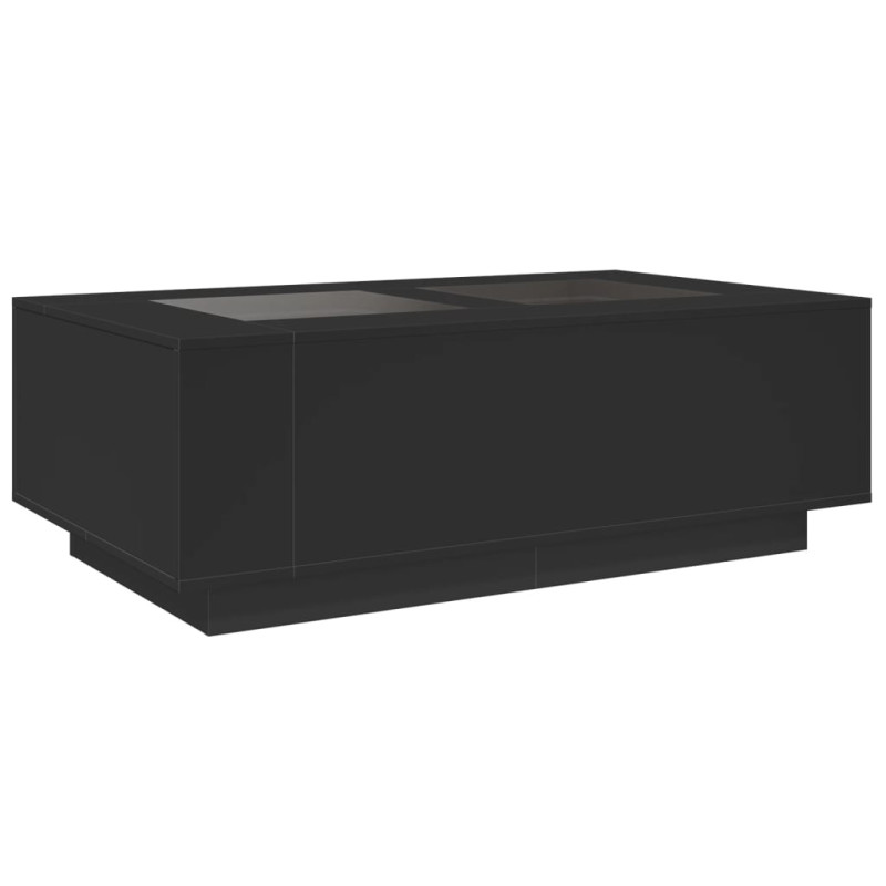 Stolik kawowy z LED Infinity, czarny, 116x69x40 cm