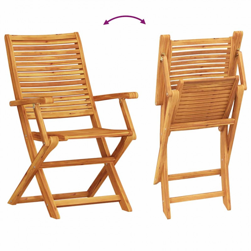 Zestaw do jadalni w ogrodzie 5 pcs Brązowy Lite Drewno Akacji
