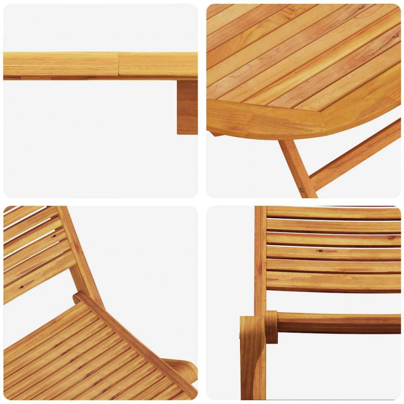 Zestaw do jadalni w ogrodzie 9 pcs Brązowy Lite Drewno Akacji