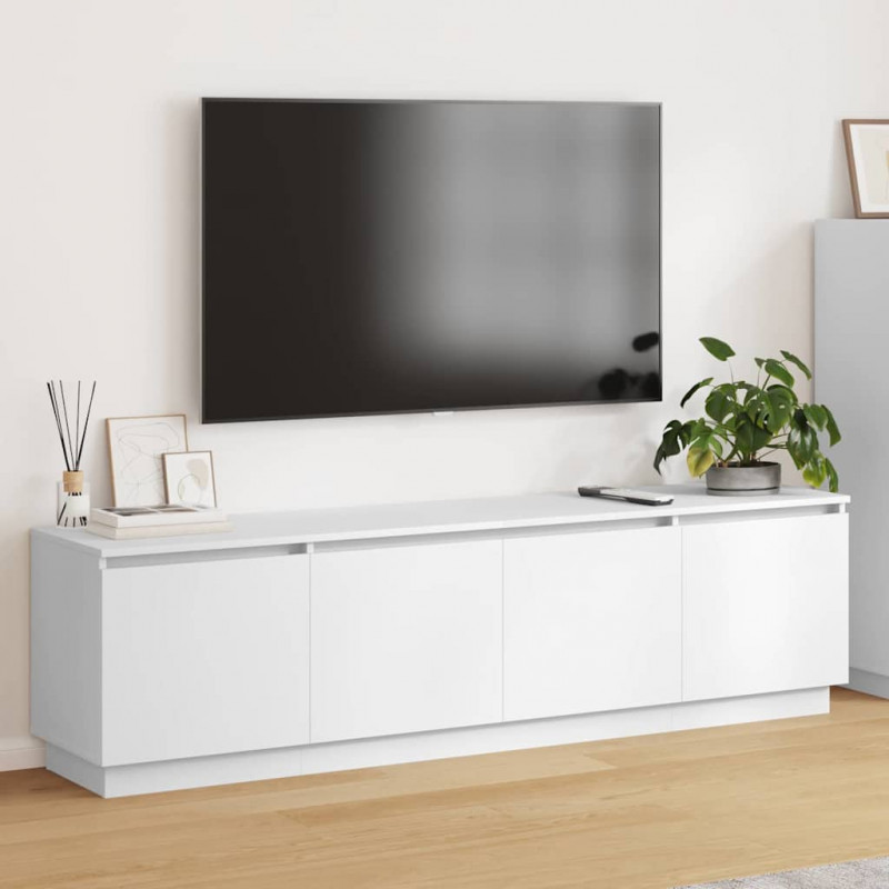 Szafka pod telewizor z LED Biały 180 x 38 x 49 cm
