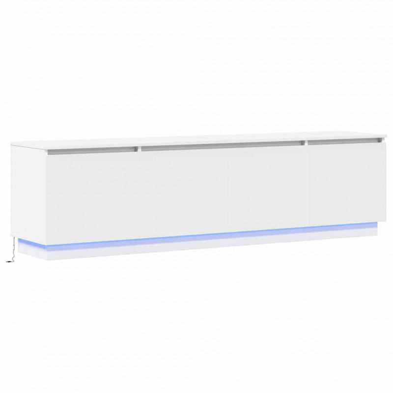 Szafka pod telewizor z LED Biały 180 x 38 x 49 cm