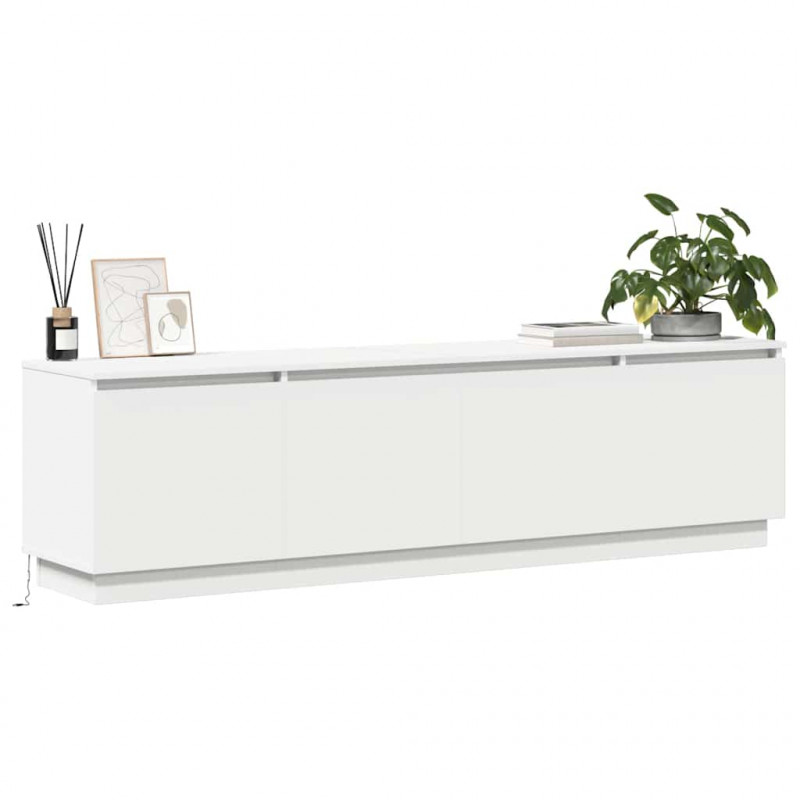 Szafka pod telewizor z LED Biały 180 x 38 x 49 cm