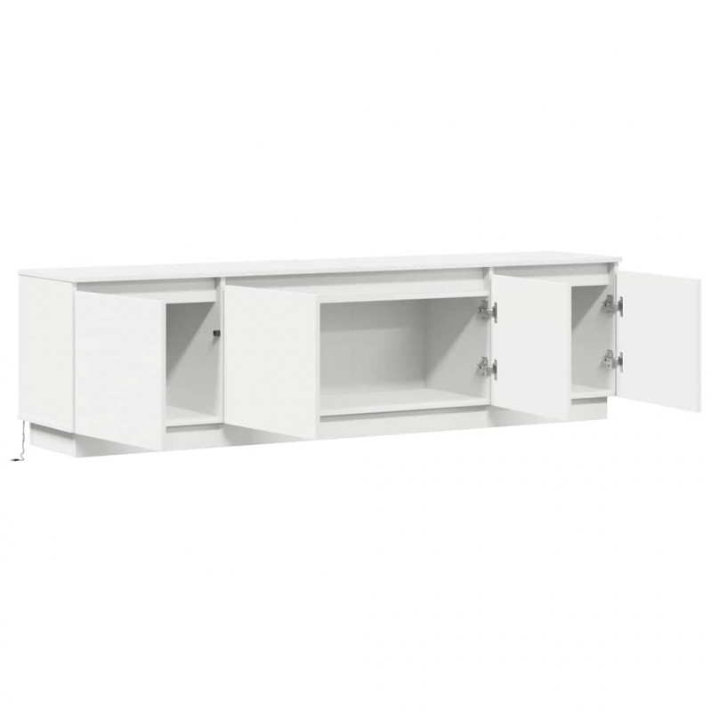 Szafka pod telewizor z LED Biały 180 x 38 x 49 cm