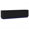 Szafka pod telewizor z LED Czarny Dąb 180 x 38 x 49 cm