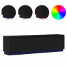 Szafka pod telewizor z LED Czarny Dąb 180 x 38 x 49 cm
