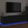 Szafka pod telewizor z LED Czarny Dąb 180 x 38 x 49 cm