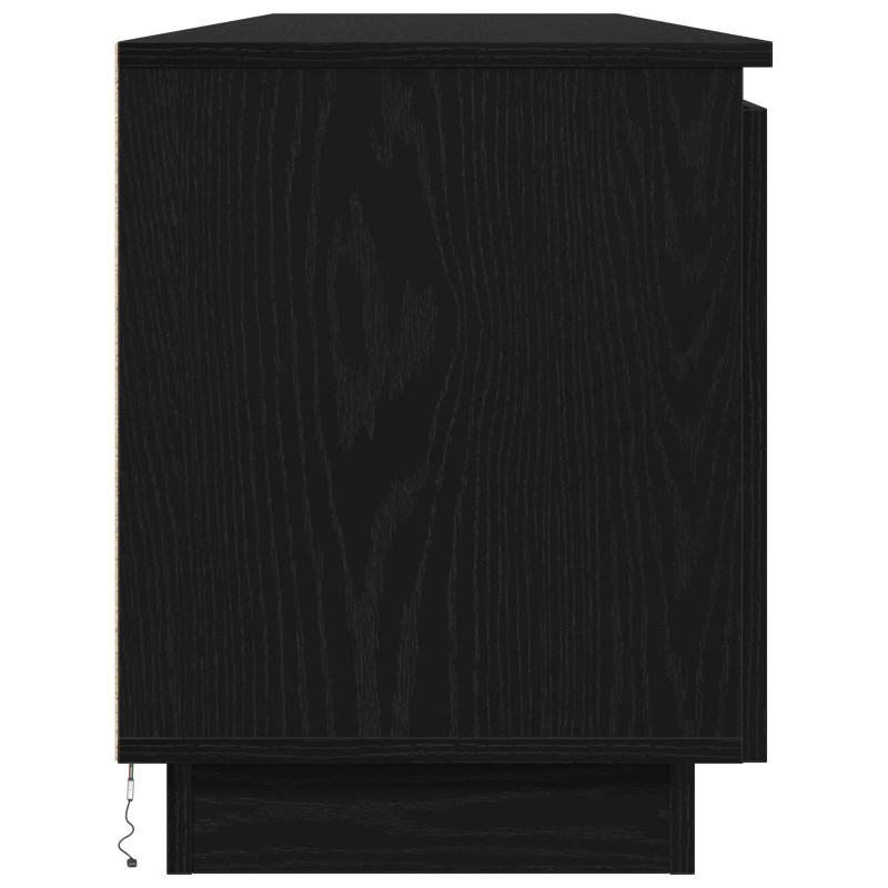 Szafka pod telewizor z LED Czarny Dąb 180 x 38 x 49 cm