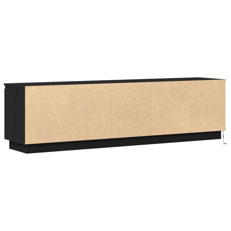 Szafka pod telewizor z LED Czarny Dąb 180 x 38 x 49 cm