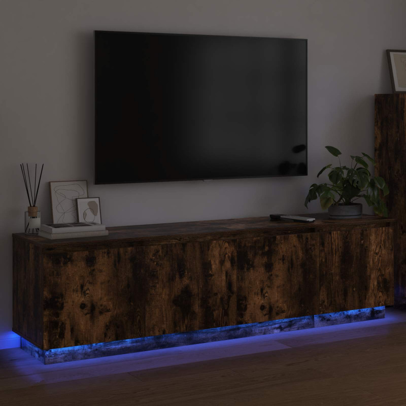Szafka pod telewizor Ze LED Lights Dąb wędzony 180 x 38 x 49 cm