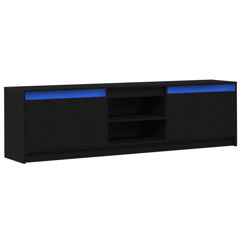 Jednostki telewizyjne 2 pcs Czarny 180 x 34 x 50 cm