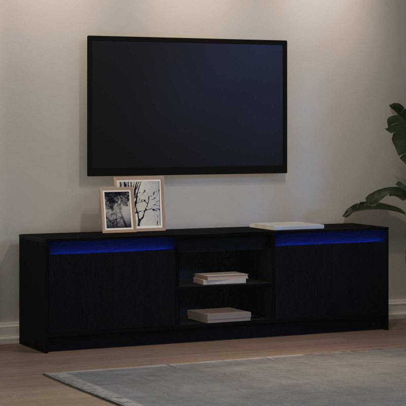 Jednostki telewizyjne 2 pcs Czarny 180 x 34 x 50 cm