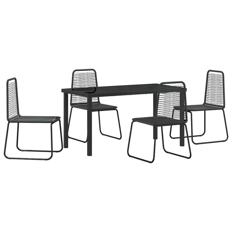 Zestaw do jadalni w ogrodzie 5 pcs Czarny