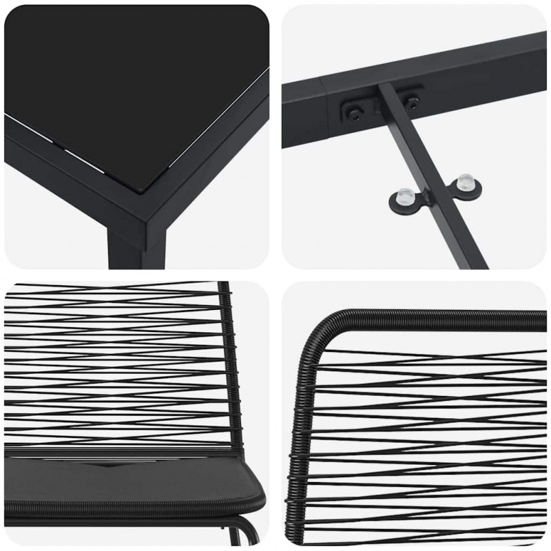 Zestaw do jadalni w ogrodzie 5 pcs Czarny