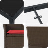 Zestaw stół i krzesła z poduszką 7 pcs Brązowy Rattan PE