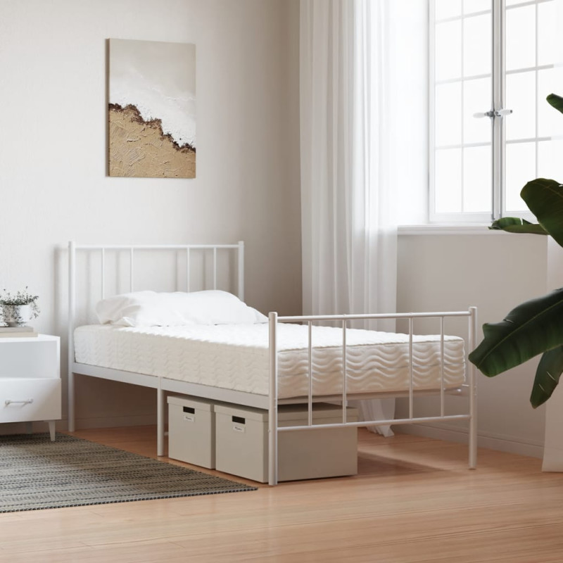 Materac piankowy, biały, 90x220 cm, twardość H2/H3