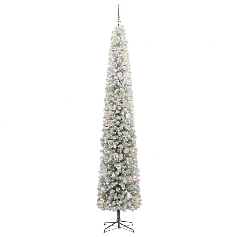 Sztuczna choinka z podstawą Zielony 270 cm PVC, stal i plastik