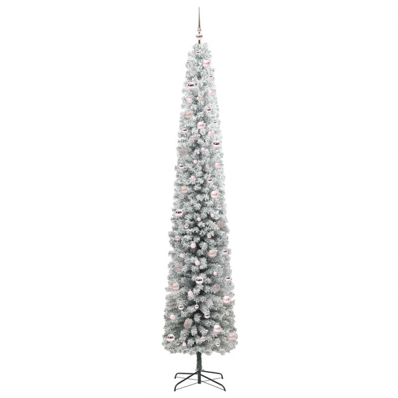 Sztuczna choinka z podstawą Zielony 270 cm PVC, stal i plastik