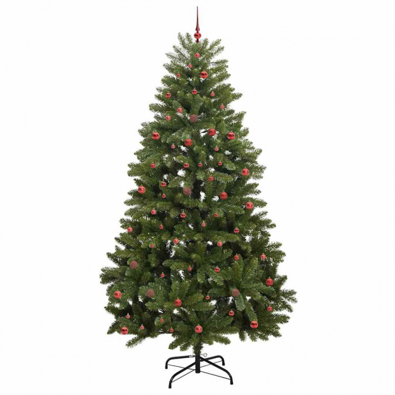 Sztuczna choinka z 300 diodami LED Zielony 300 cm PVC i Metal