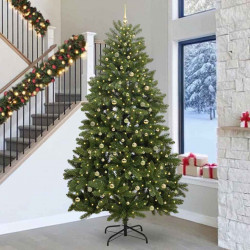 Sztuczna choinka z 300 diodami LED Zielony 300 cm PVC i Metal