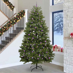 Sztuczna choinka z 300 diodami LED Zielony 300 cm PVC i Metal