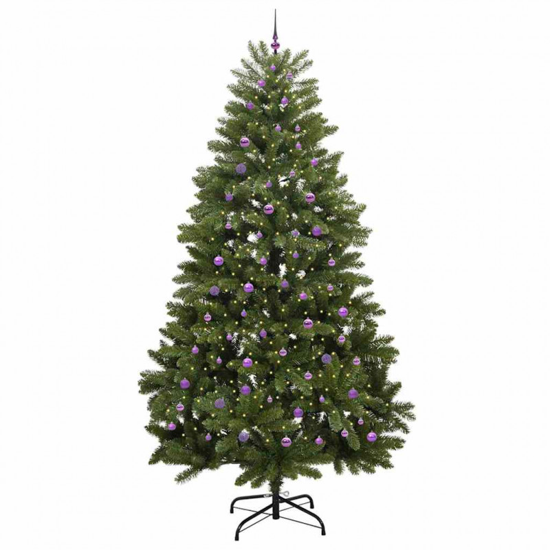 Sztuczna choinka z 300 diodami LED Zielony 300 cm PVC i Metal