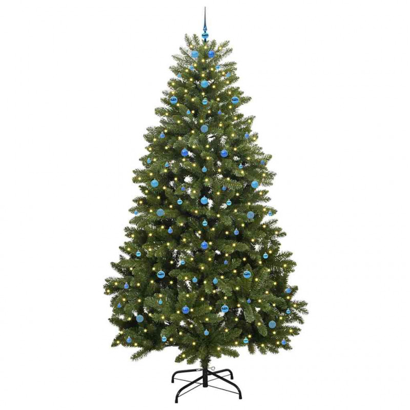 Sztuczna choinka z 300 diodami LED Zielony 300 cm PVC i Metal