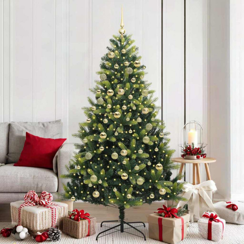Sztuczna Choinka Składana na Święta 300 LED Zielony 180 cm
