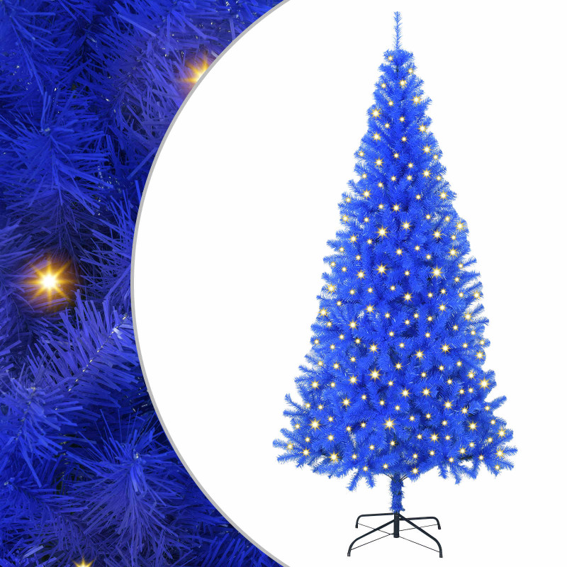Choinka z 300 diodami LED z podstawą Niebieski 180 cm PVC
