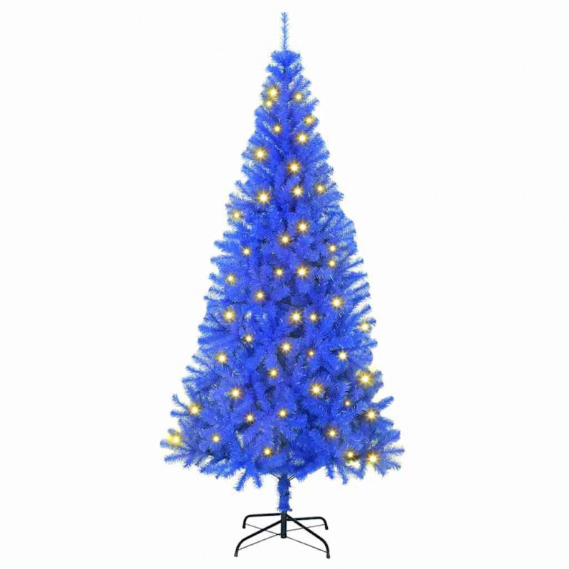 Choinka z 300 diodami LED z podstawą Niebieski 180 cm PVC
