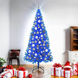 Choinka z 300 diodami LED z podstawą Niebieski 180 cm PVC