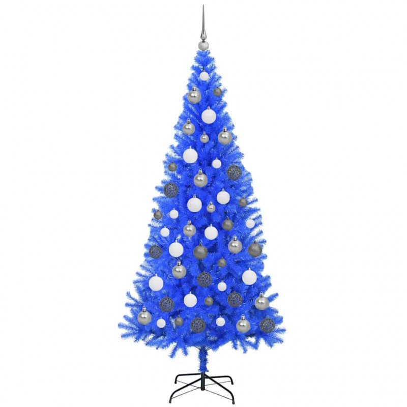 Choinka z 300 diodami LED z podstawą Niebieski 180 cm PVC