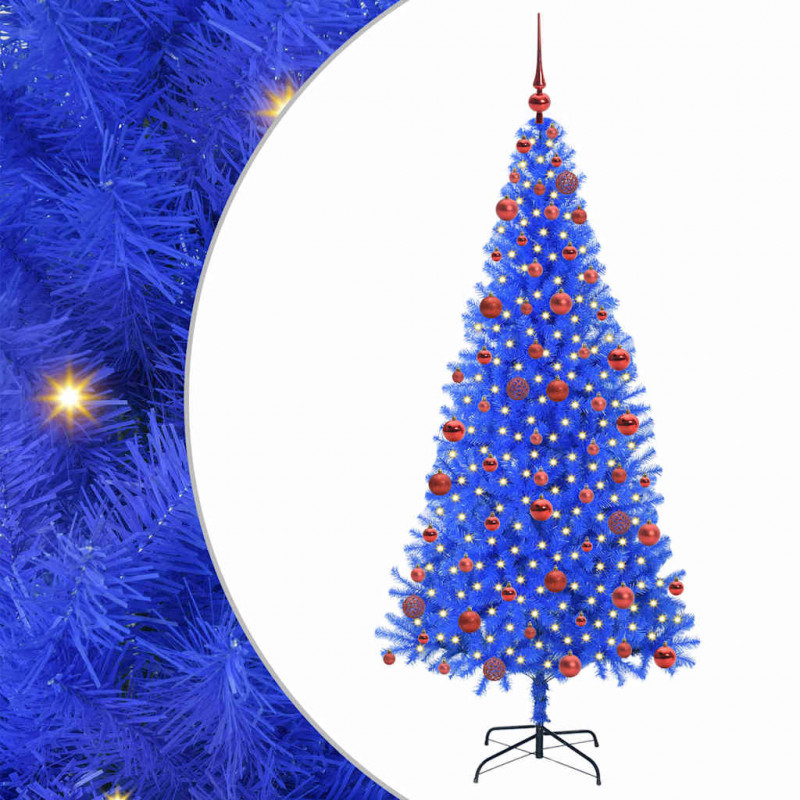 Choinka z 300 diodami LED z podstawą Niebieski 180 cm PVC