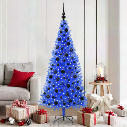 Choinka z 300 diodami LED z podstawą Niebieski 180 cm PVC