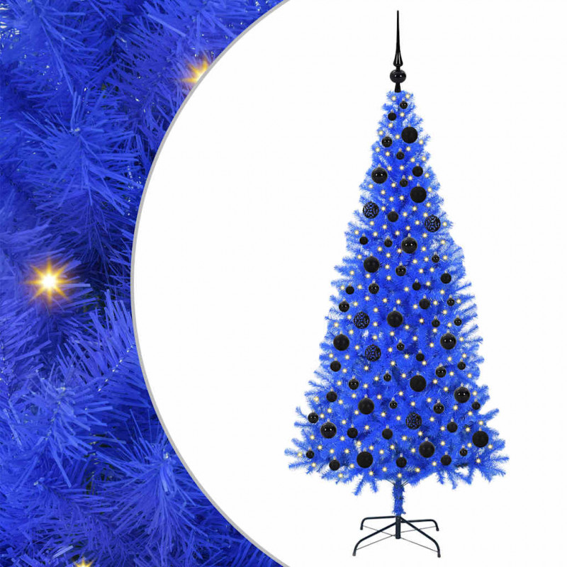 Choinka z 300 diodami LED z podstawą Niebieski 180 cm PVC