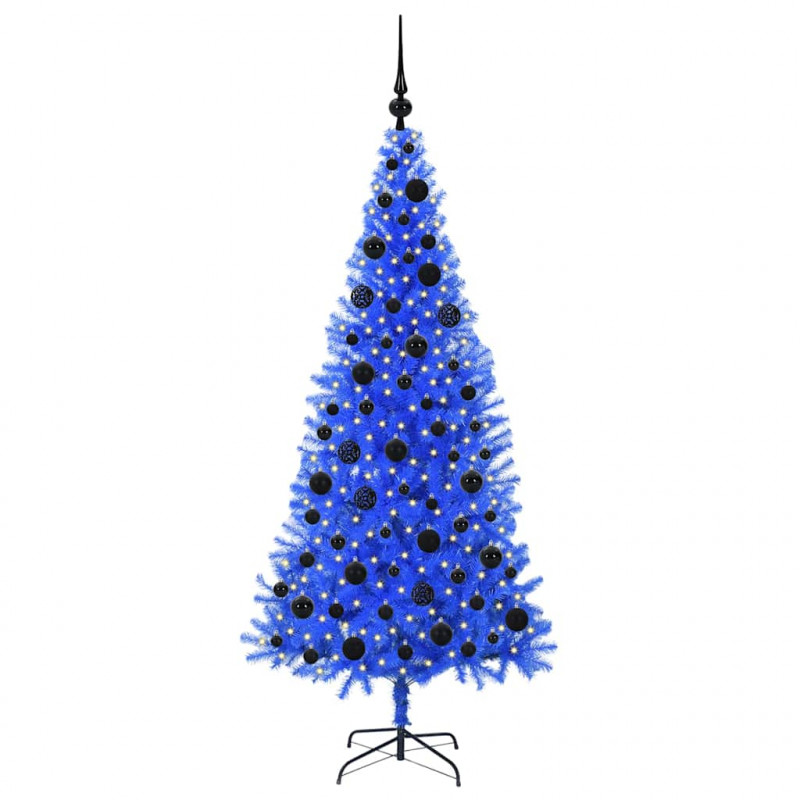 Choinka z 300 diodami LED z podstawą Niebieski 180 cm PVC