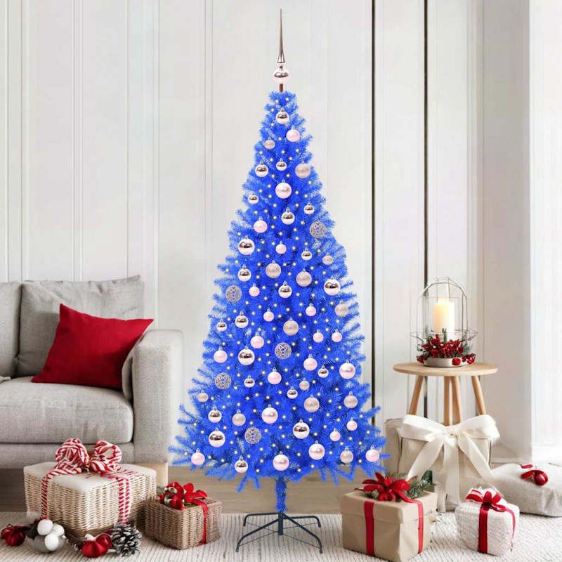 Choinka z 300 diodami LED z podstawą Niebieski 180 cm PVC