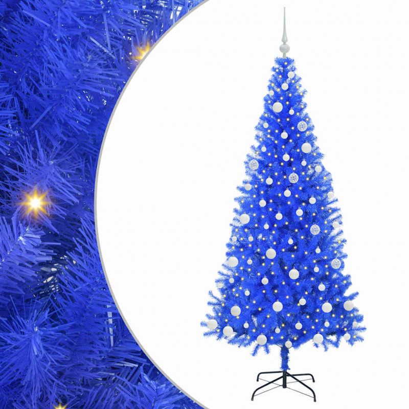 Choinka z 300 diodami LED z podstawą Niebieski 180 cm PVC
