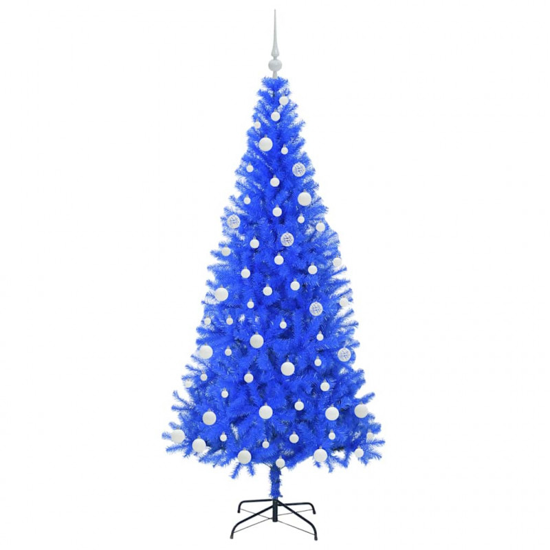 Choinka z 300 diodami LED z podstawą Niebieski 180 cm PVC