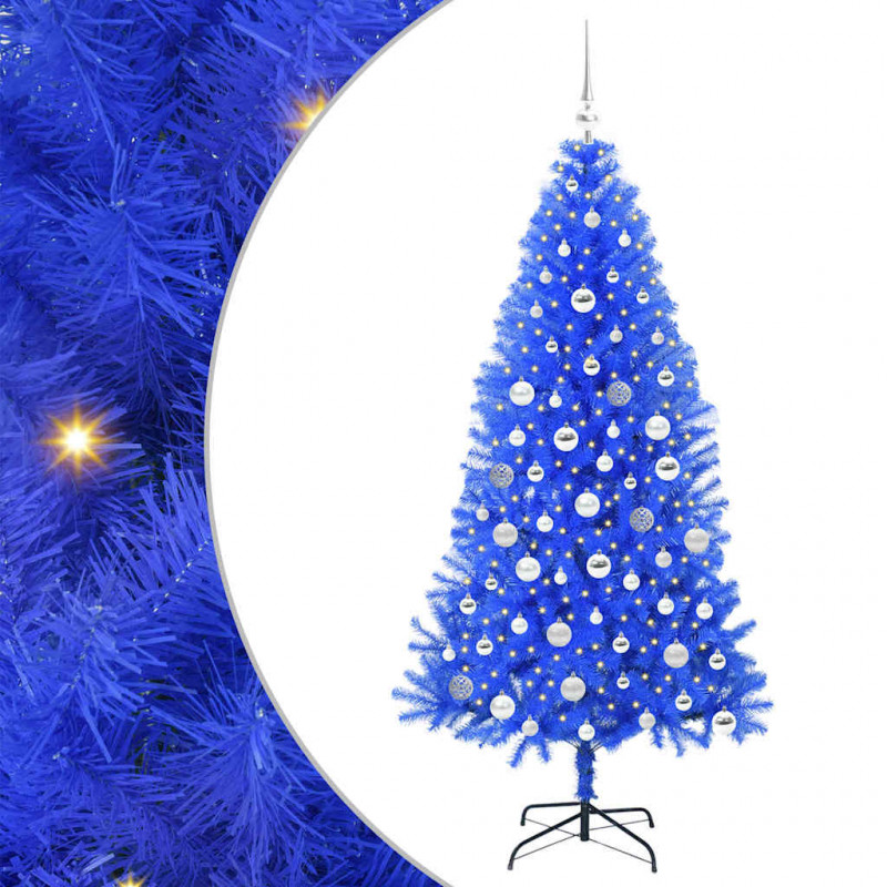 Choinka z 300 diodami LED z podstawą Niebieski 180 cm PVC
