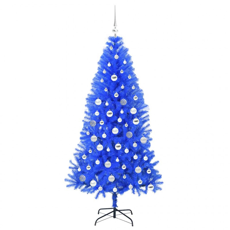 Choinka z 300 diodami LED z podstawą Niebieski 180 cm PVC