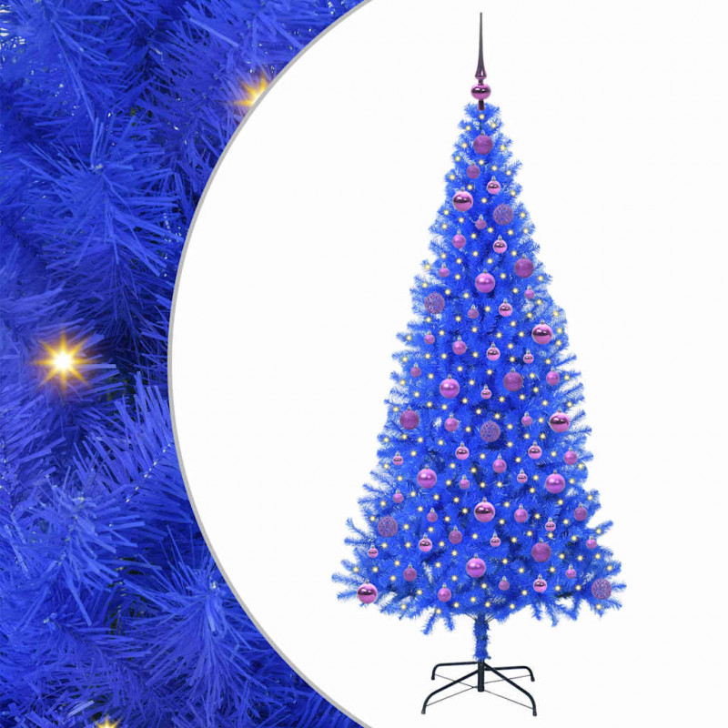 Choinka z 300 diodami LED z podstawą Niebieski 180 cm PVC