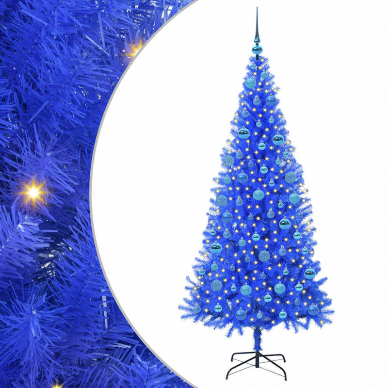 Choinka z 300 diodami LED z podstawą Niebieski 180 cm PVC