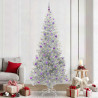 Choinka z 300 diodami LED z podstawą Srebrny 240 cm PET