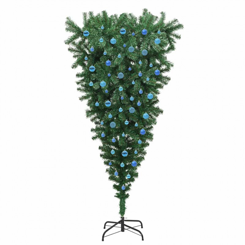 Odwrócone sztuczne choinka z oświetleniem i zestawem kul 240 cm